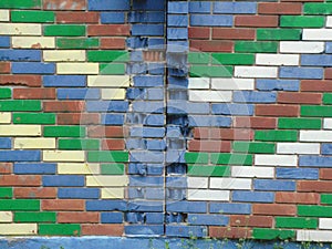Colored bricks as background