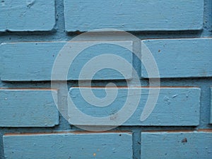 colorful brick wall renew painting in blue color