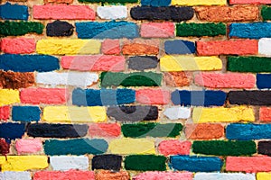 Colorful brick wall. Unique background