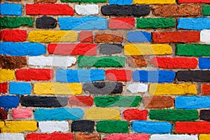 Colorful brick wall. Unique background