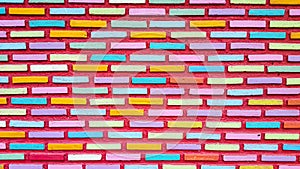 Colorful bricks on the wall
