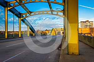 Colorful bridge on Howard Street in Baltimore, Maryland.