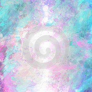 Colorful bright background. Beautiful overflowing watercolor swirls, ripples, strikes  in bright and light blue, pink and purple