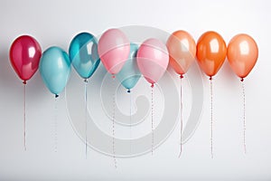 Colorful bright balloons isolated on white