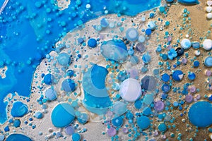 Colorful Bright Bubbles Oil Beautiful Paint Universe Color Moving Multicolored. Space Universe, Quantum Physics