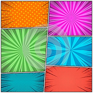 Colorful bright comic composition