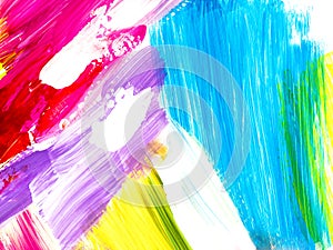 Colorful bright creative abstract hand painted background, brush stroke texture