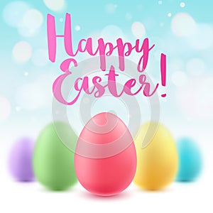 Colorful bright Easter eggs background.