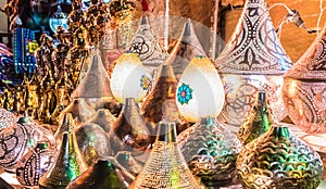 Lamps on display in Al Moez street photo