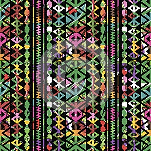 Colorful bright geometric vector seamless pattern. Ethnic style