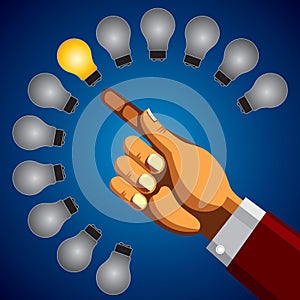 colorful bright incandescent light bulb