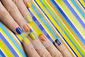 Colorful bright manicure
