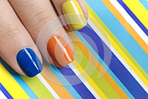 Colorful bright manicure