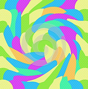 Colorful Bright Vortex Polka Dot Summer Background