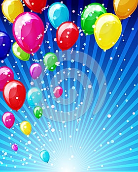 Colorful brightly backdrop with balloons. photo