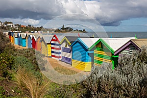 Colorful Brighton beach houses, Brighton, Melbourne, Victoria, Australia