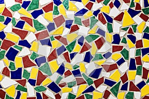 Colorful broken tile mosaic texture