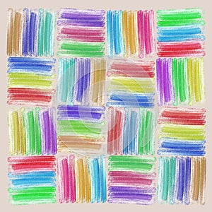 colorful brush stroke basket weave pattern