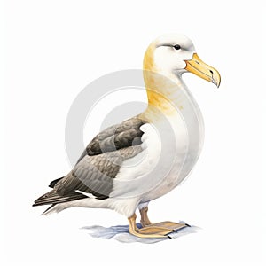 Colorful Brushwork: Detailed Illustration Of An Egg Laying Sea Gull