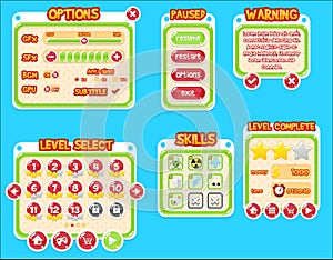 Colorful Bubble Game GUI Set