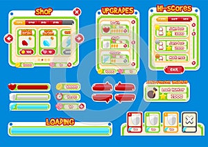 Colorful Bubble Game GUI Set
