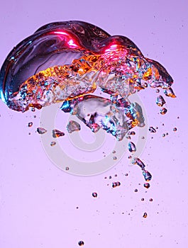 Colorful bubble in liquid