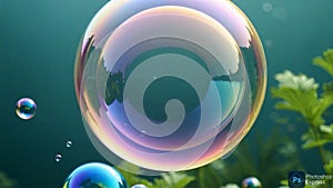 Colorful of bubble in nature generate ai