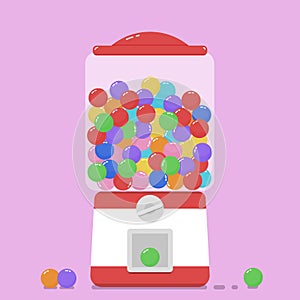 Colorful bubblegum gumball machine. photo