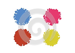 Colorful Bubbles Isolated Empty Blank Tag Sticker Label Vector Set