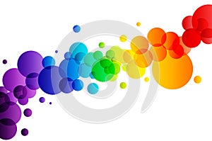 Colorful bubbles on white background
