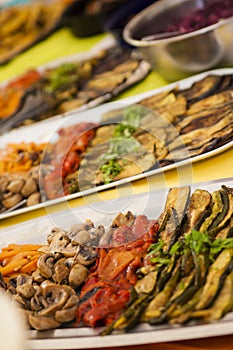 colorful buffet with various vegetables