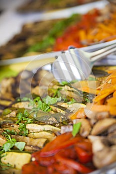 colorful buffet with various vegetables