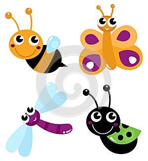 Cute little cartoon bugs