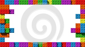 Colorful building blocks frame. Building bricks. Building blocks background