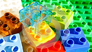 Colorful Building blocks - lego background photo