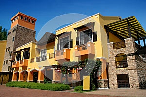 Colorful building, low angle