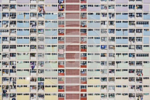 Colorful building. Outter wall of the public houseing,  Choi Hung, Hong Kong: , daytime