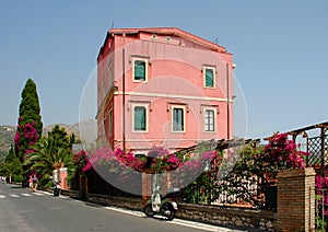 Colorful Building In Taormina, Sicily