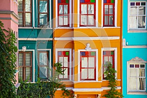 Colorful buildings of Balat in Istanbul, Turkey