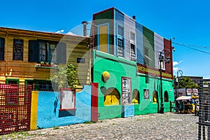 Colorful buildings in Caminito street in La Boca at Buenos Aires, Argentina