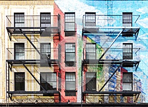 Colorful buildings in the East Village New York City photo