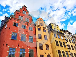 Colorful buildings in Gamla Stan, Stockholm