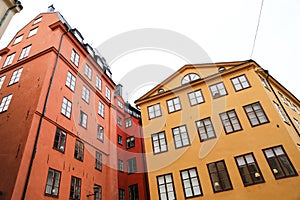 Colorful Buildings in Gamla Stan, Stockholm, Sweden