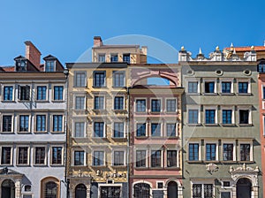 Colorful buildings at Old Town Market Place - Warsaw, Poland