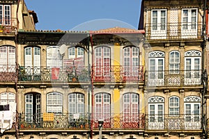 Colorful buildings in the old town. Porto. Portugal