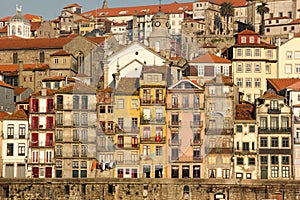 Colorful buildings in the old town. Porto. Portugal