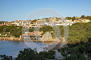 Colorful buildings in the port in Porto Cervo Sardinia Italy