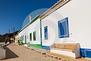 Colorful buildings along the Percurso dos Sete Vales trail, Algarve, Portugal. photo