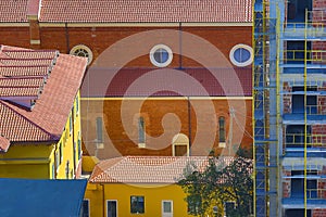 Colorful buildings of Tirana, Albania