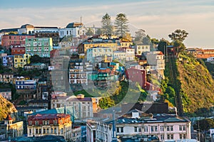 Colorful buildings of Valparaiso, Chile photo